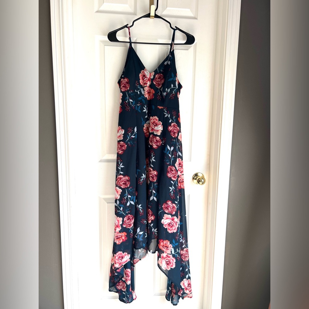 Floral Maxi Dress with Roses (High Low bottom)